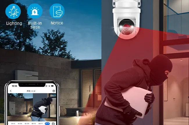 三重智能侦测，手机 APP 实时告警推送