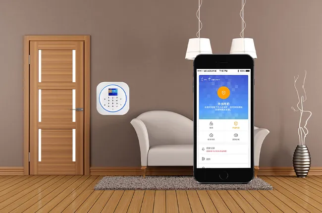 触摸屏 + RFID 刷卡，支持定时布撤防